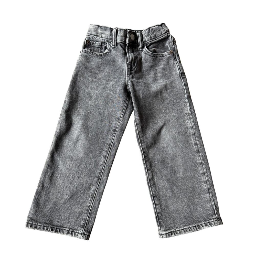Gap Kids Gray Denim Jeans 90s Loose Fit Elastic Back Waist Size 3